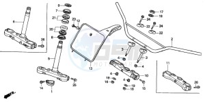 CR500R drawing HANDLE PIPE/TOP BRIDGE/ STEERING STEM (-CR500RR)