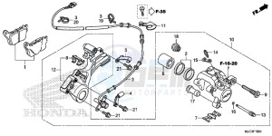 CBR600RAD CBR600RR ABS UK - (E) drawing REAR BRAKE CALIPER (CBR600RA)