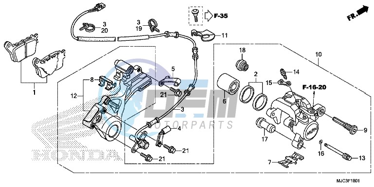 REAR BRAKE CALIPER (CBR600RA)