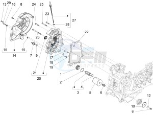 Liberty 150 4t 3v ie lem ( Vietnam ) drawing Flywheel magneto cover - Oil filter