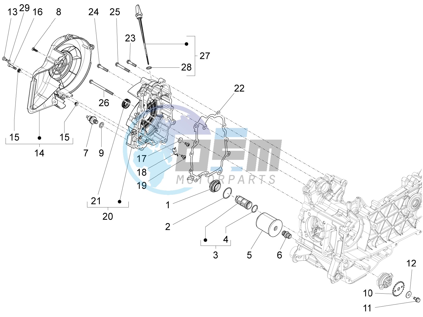 Flywheel magneto cover - Oil filter