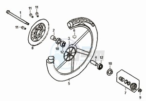 FIDDLE II 50 NEW ENGINE drawing FRONT WHEEL