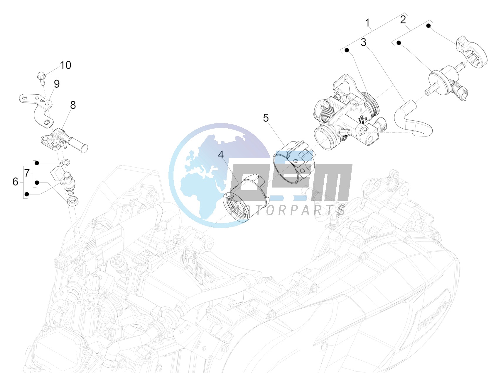 Throttle body - Injector - Union pipe