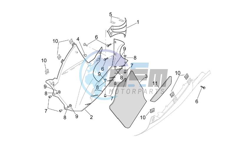 Central body - RH fairings