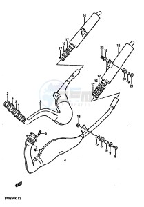 RGV250 1989 drawing MUFFLER