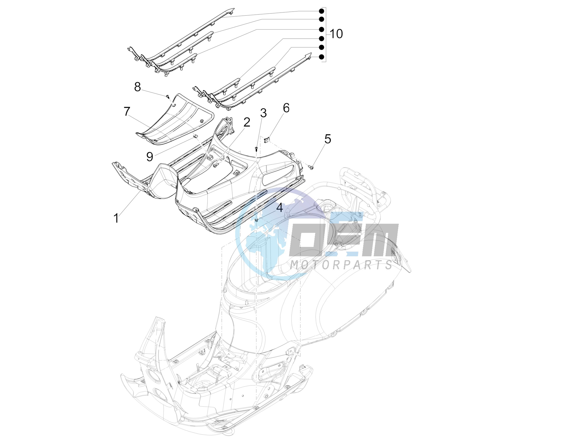 Central cover - Footrests