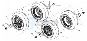 QUADRAIDER 600 drawing WHEELS FRONT AND REAR FRANCE