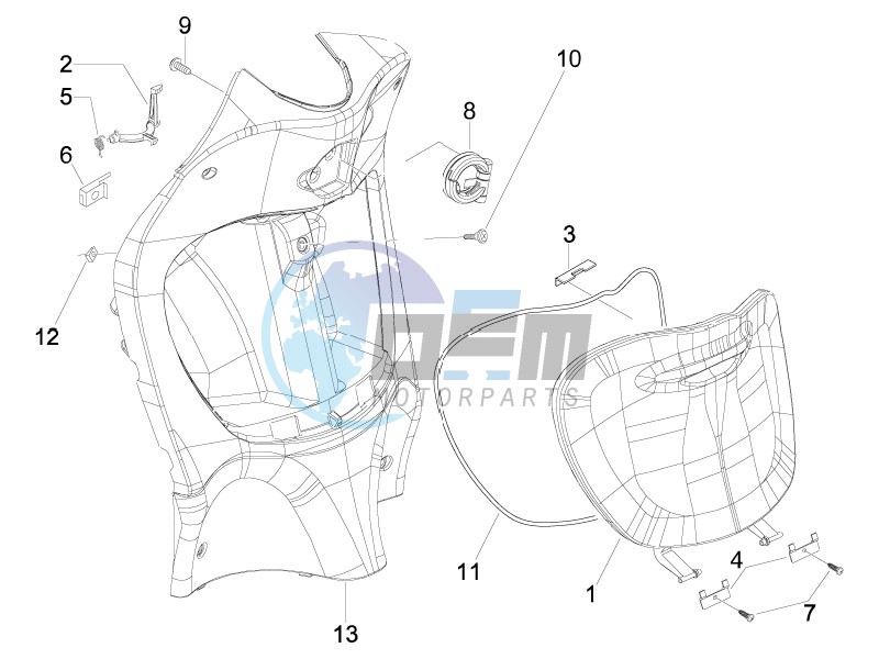 Front glove-box - Knee-guard panel