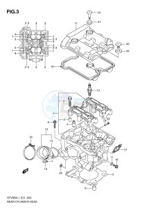 SFV650 (E21) Gladius drawing REAR CYLINDER HEAD