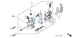 CBR125RWA UK - (E / WH) drawing FRONT BRAKE CALIPER