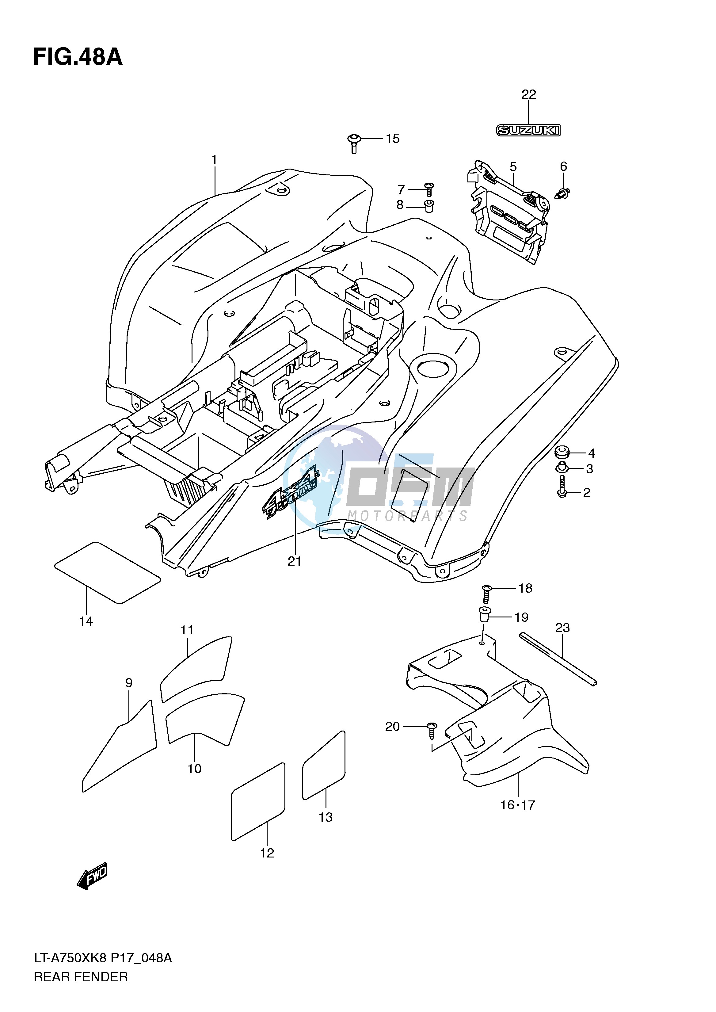 REAR FENDER (LT-A750XK9 P17)