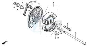 VT600CD 400 drawing REAR BRAKE PANEL