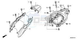 VFR1200XDE CrossTourer - VFR1200X Dual Clutch 2ED - (2ED) drawing REAR COWL/CARRIER