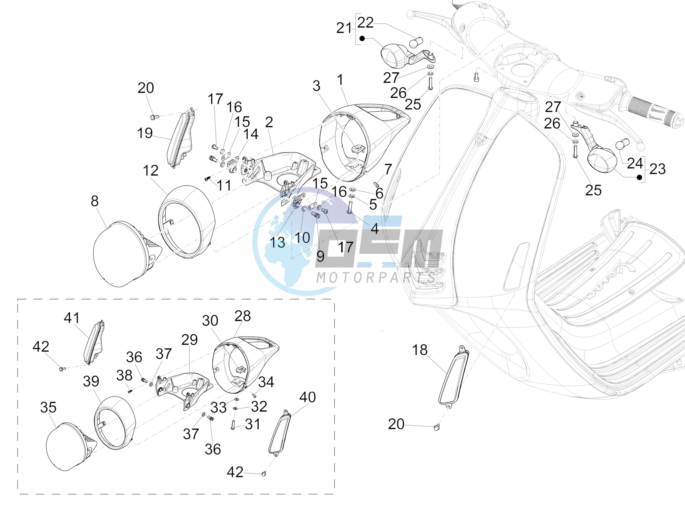 Front headlamps - Turn signal lamps