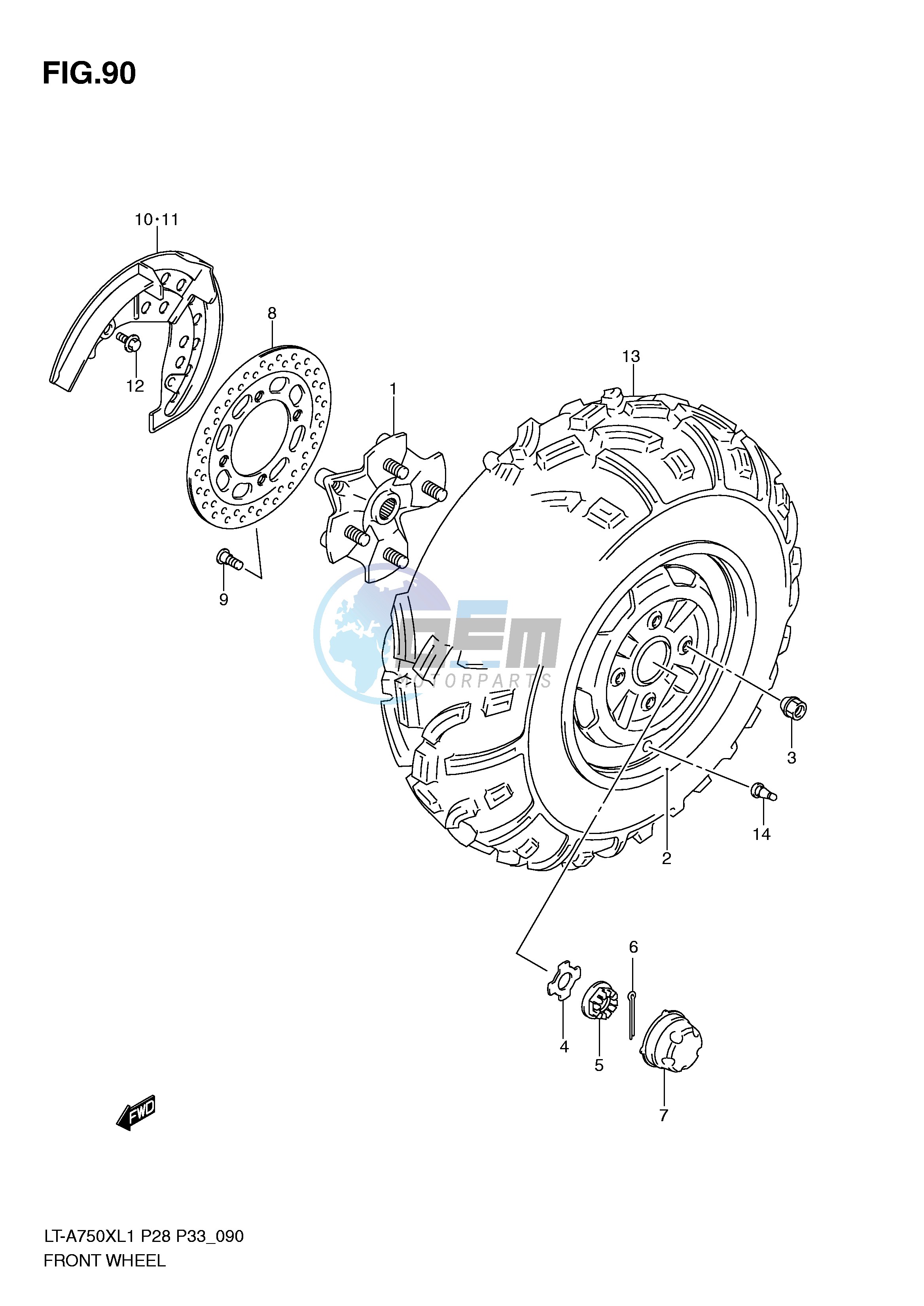 FRONT WHEEL (LT-A750XL1 P33)