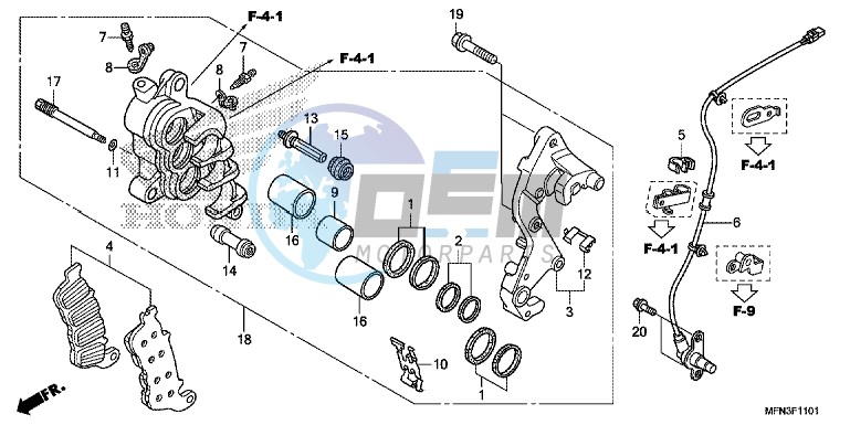 R. FRONT BRAKE CALIPER (CB1000RA)