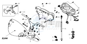 JET 50 BC ENGINE drawing HANDLEBAR / HANDLEBAR COVER / DASHBOARD