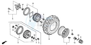 TRX350TE RANCHER ES drawing FRONT WHEEL