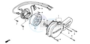 CR85R drawing LEFT CRANKCASE COVER (CR85R3,4/RB3,4)