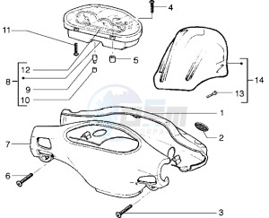 Runner 50 drawing Speedometers Kms. - handlebar cover