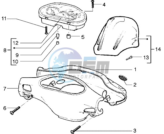 Speedometers Kms. - handlebar cover