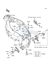 NINJA ZX-6R ZX600RDF FR GB XX (EU ME A(FRICA) drawing Frame Fittings(Front)