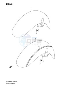 VLR1800 (E2) drawing FRONT FENDER (MODEL K8 K9)