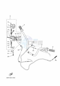 YFM450FWBD KODIAK 450 EPS (BEYB) drawing STEERING HANDLE & CABLE