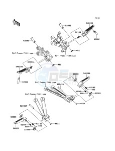 NINJA ZX-10R ZX1000-C2H FR GB XX (EU ME A(FRICA) drawing Footrests