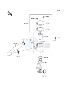 MULE_600 KAF400B7F EU drawing Air Cleaner-Belt Converter