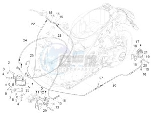 GTS 300 ie (EMEA, APAC) drawing Brakes pipes - Calipers (ABS)