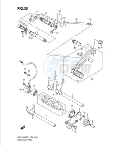 GSX1300R drawing GEAR SHIFTING