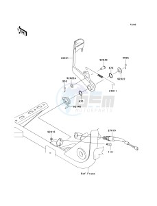 KVF 360 A [PRAIRIE 360 4X4] (A6F-A9F) A9F drawing BRAKE PEDAL