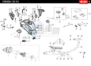 STRADA-125-EURO-4-BLACK drawing AIR FILTER - FUEL TANK - EXHAUST