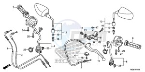 CB600FAD Hornet - CB600F ABS England - (3ED) drawing HANDLE LEVER/ SWITCH/ CABLE