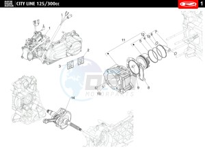 CITYLINE-IE-125-300-RED drawing MOTOR COMPLETE - CILINDER - CRANKSHAFT