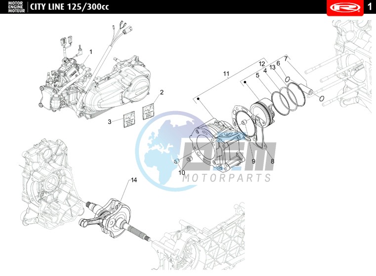 MOTOR COMPLETE - CILINDER - CRANKSHAFT