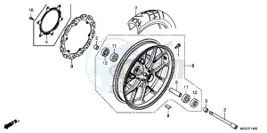 CB500XD CB500X Continue » UK - (E) drawing FRONT WHEEL