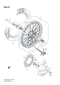 RM-Z 250 drawing FRONT WHEEL L0