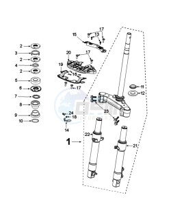 DJANGO 50 4TY O (EURO4) drawing FORKS AND STEERING