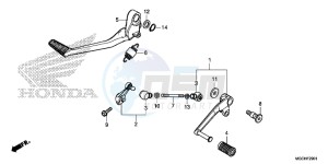 CB1100NAH UK - (E) drawing PEDAL (CB1100CA/ CAD/ NA/ NAD)