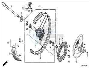 CRF250RH Europe Direct - (ED) drawing FRONT WHEEL