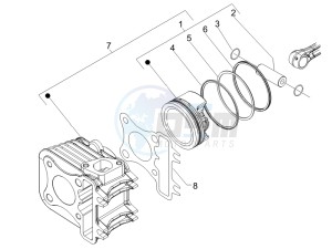 LX 125 4T ie E3 Touring drawing Cylinder - piston - wrist pin unit