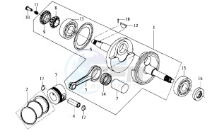 HD 200 drawing CRANKSHAFT / PISTON / PISTON RING