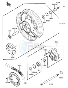 ZX 600 A [NINJA 600] (A1-A2) [NINJA 600] drawing REAR WHEEL_HUB_CHAIN