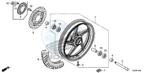 CBR250RF CBR250R Europe Direct - (ED) drawing FRONT WHEEL