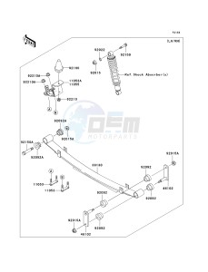 KAF 620 K [MULE 3010 TRANS4X4 HARDWOODS GREEN HD] (K6F-K8F) K7F drawing REAR SUSPENSION