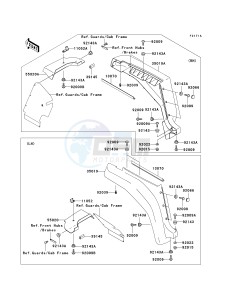 KAF620 G MULE 3000 (G1-G5) MULE 3000 drawing FRONT FENDER-- S- --- KAF620-G2- -