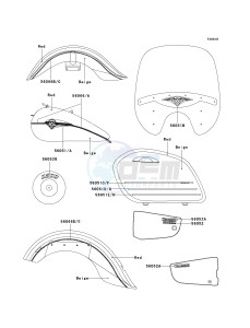 VN 1500 L [VULCAN 1500 NOMAD FI] (L2-L4) [VULCAN 1500 NOMAD FI] drawing DECALS-- RED_BEIGE- --- VN1500-L4- -