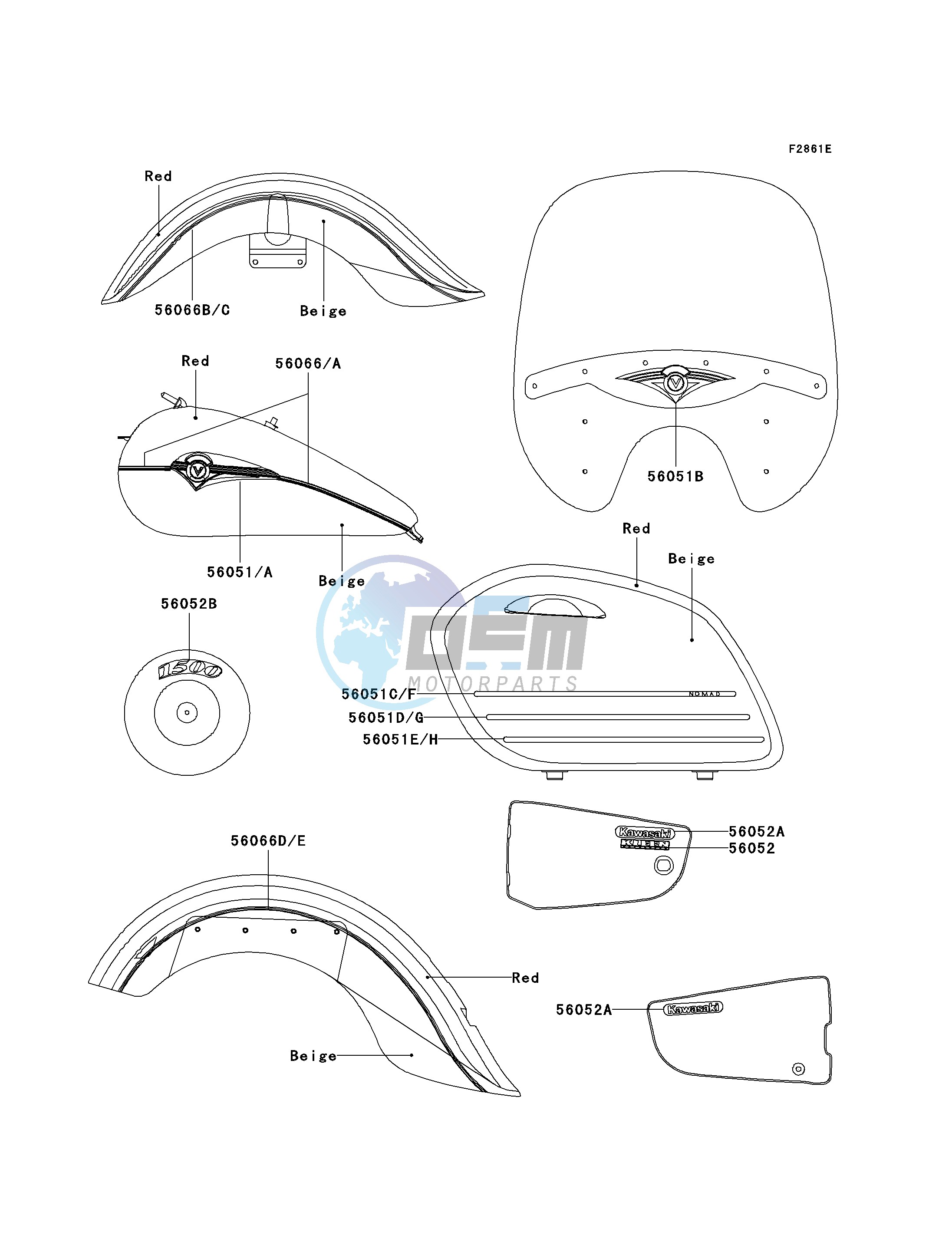 DECALS-- RED_BEIGE- --- VN1500-L4- -